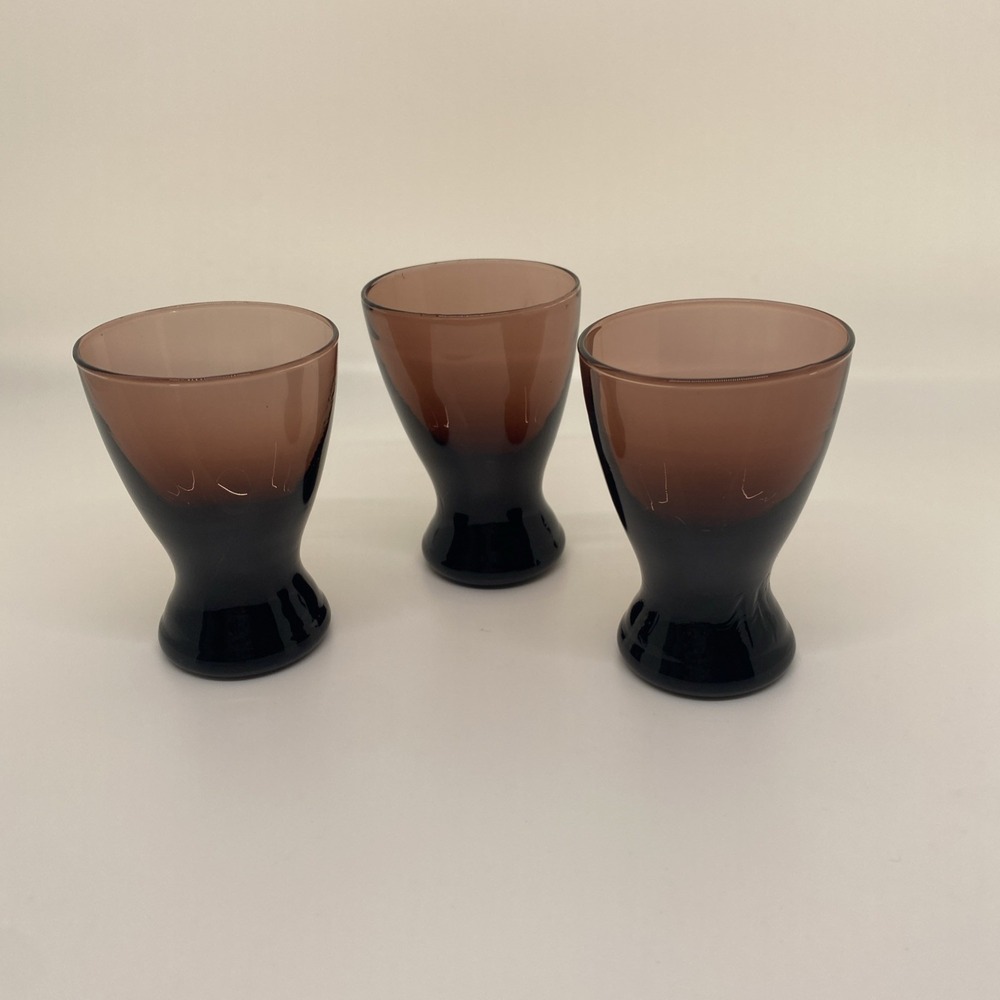 Vintage Amethyst 1 Oz Shot Glasses Purple Set Of 3